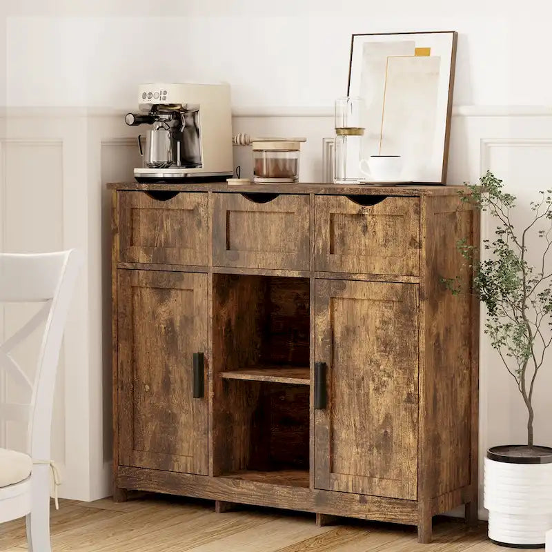 Storage Cabinets,Wooden Floor Cabinet,with Drawers and Shelves Storage Cabinets,Accent Cabinet for Living Room,Bedroom,Bathroom