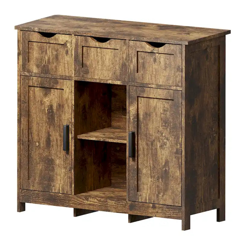 Meubles de rangement, meuble bas en bois, avec tiroirs et étagères, meuble d'appoint pour salon, chambre, salle de bain