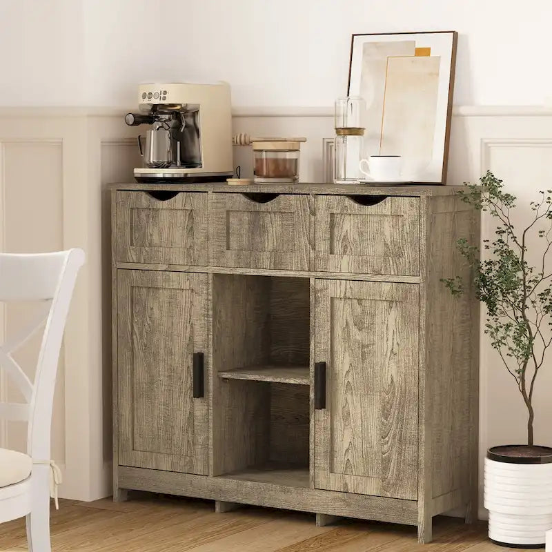 Meubles de rangement, meuble bas en bois, avec tiroirs et étagères, meuble d'appoint pour salon, chambre, salle de bain