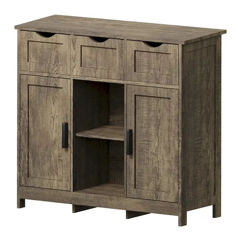 Meubles de rangement, meuble bas en bois, avec tiroirs et étagères, meuble d'appoint pour salon, chambre, salle de bain