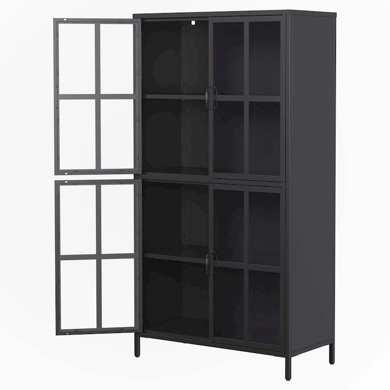 Meuble de rangement haut de gamme en métal noir