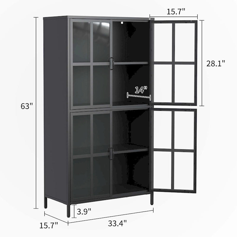 Premium Black Metal Storage Cabinet