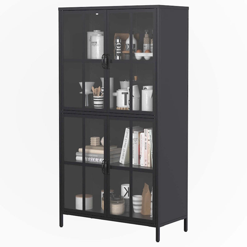 Meuble de rangement haut de gamme en métal noir