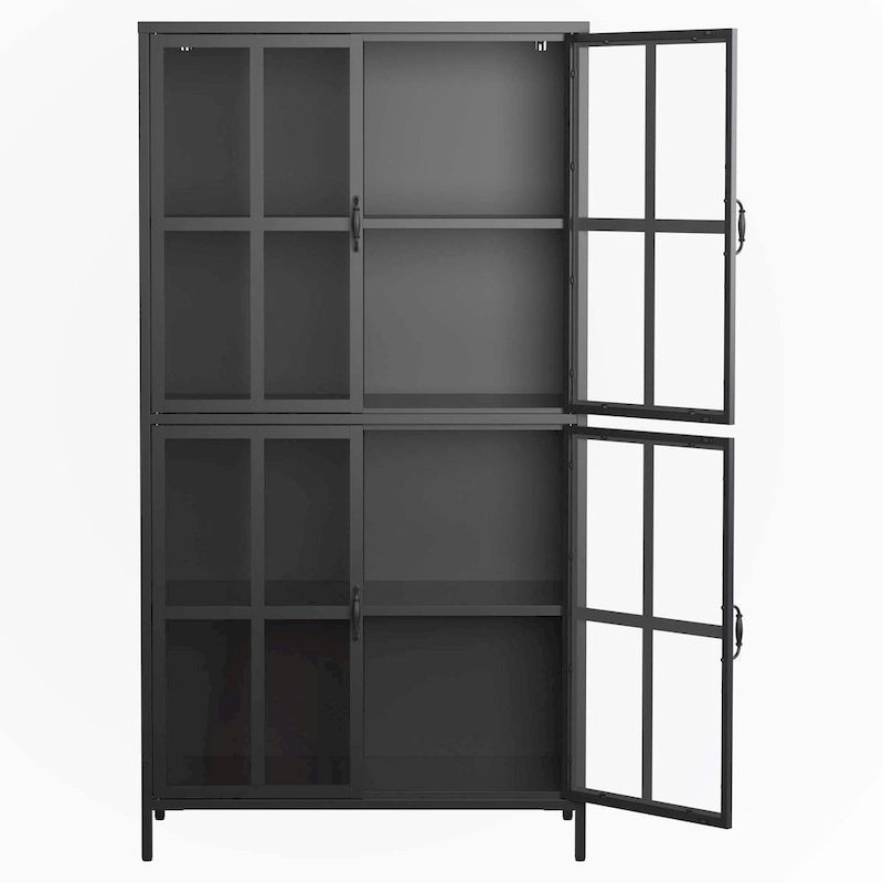 Meuble de rangement haut de gamme en métal noir
