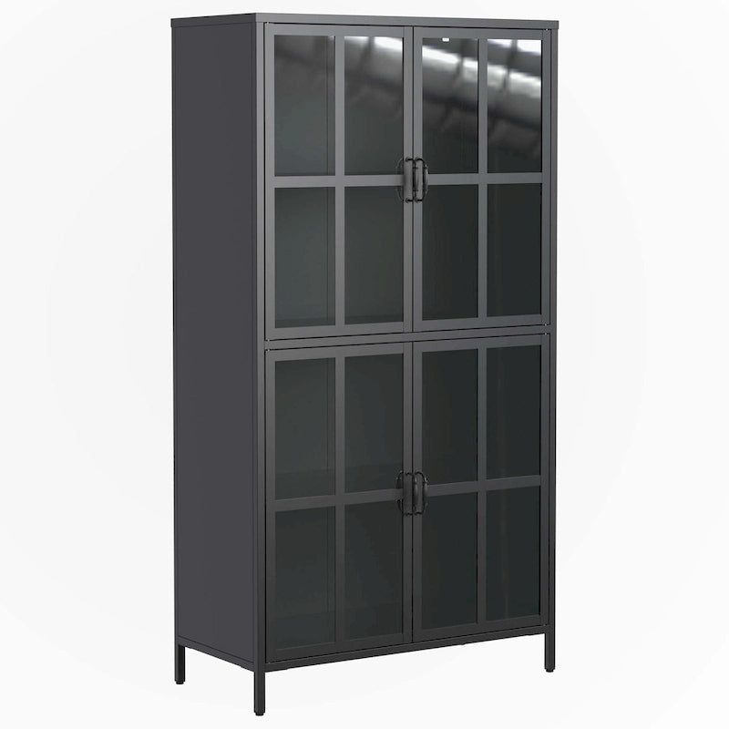 Meuble de rangement haut de gamme en métal noir