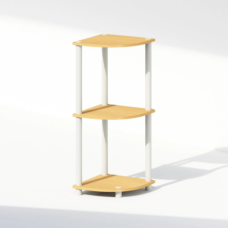 Furinno Turn-N-Tube 3-Tier Multipurpose Corner Shelf, Display Shelf
