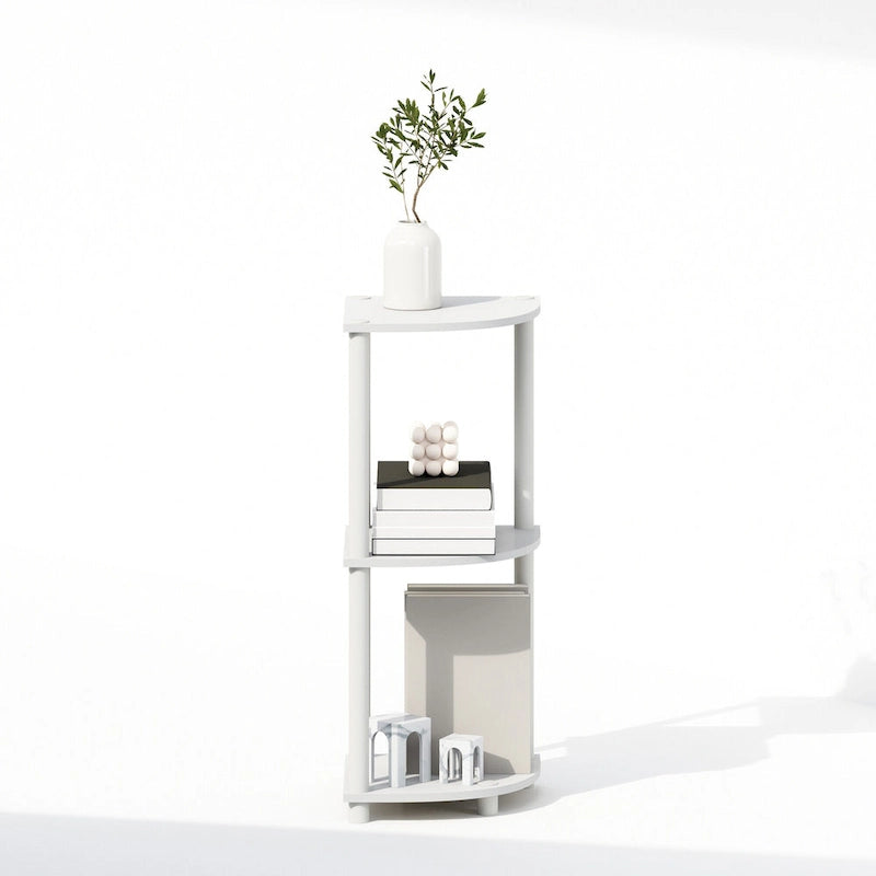 Furinno Turn-N-Tube 3-Tier Multipurpose Corner Shelf, Display Shelf