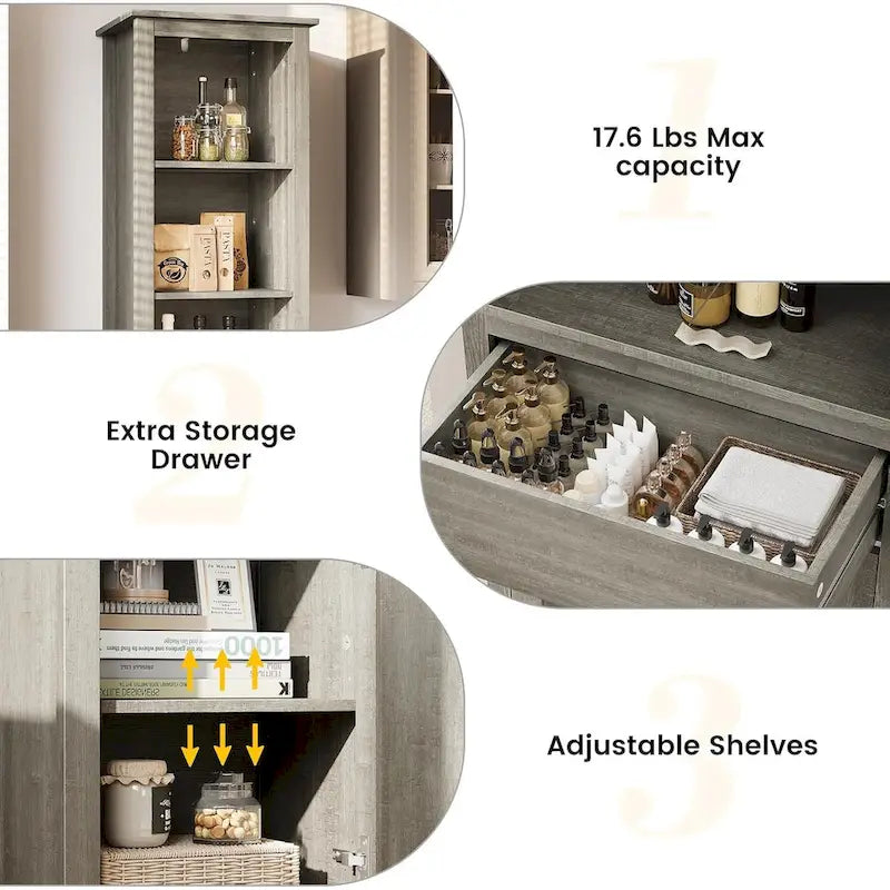 63 H Tall Bathroom Cabinet Storage, Narrow Storage Cabinet