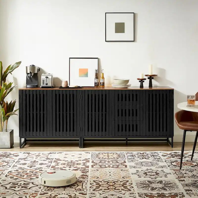 Modern Storage Cabinet with 3 Drawer and 4 Shelves for Living Room, Bedroom