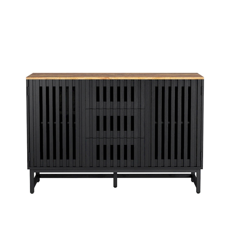Modern Storage Cabinet with 3 Drawer and 4 Shelves for Living Room, Bedroom