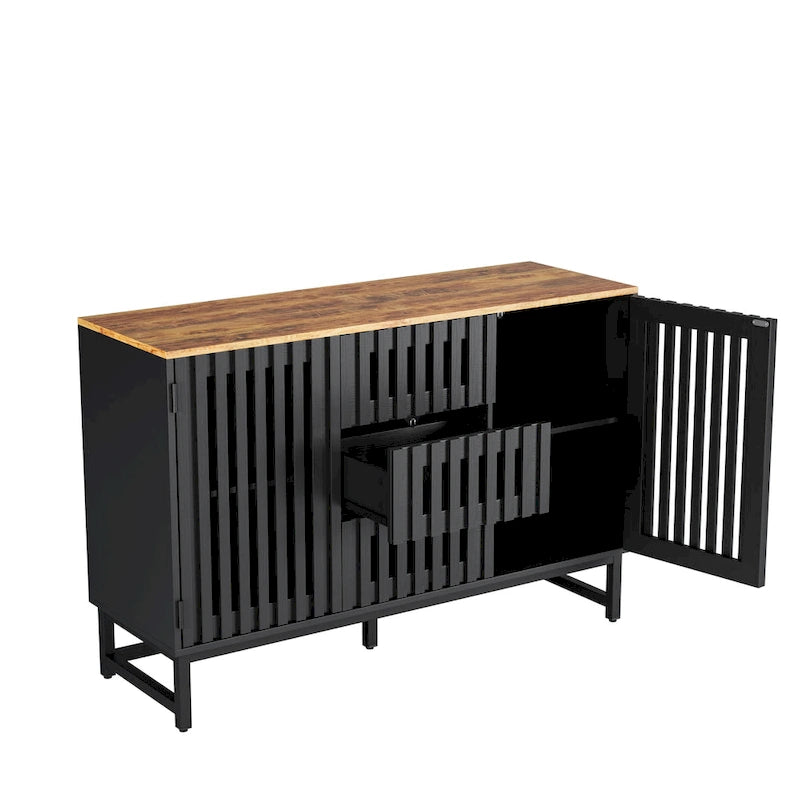 Modern Storage Cabinet with 3 Drawer and 4 Shelves for Living Room, Bedroom