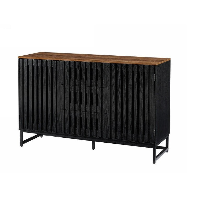 Modern Storage Cabinet with 3 Drawer and 4 Shelves for Living Room, Bedroom