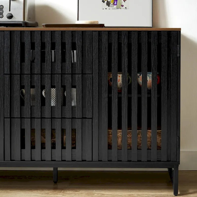 Modern Storage Cabinet with 3 Drawer and 4 Shelves for Living Room, Bedroom