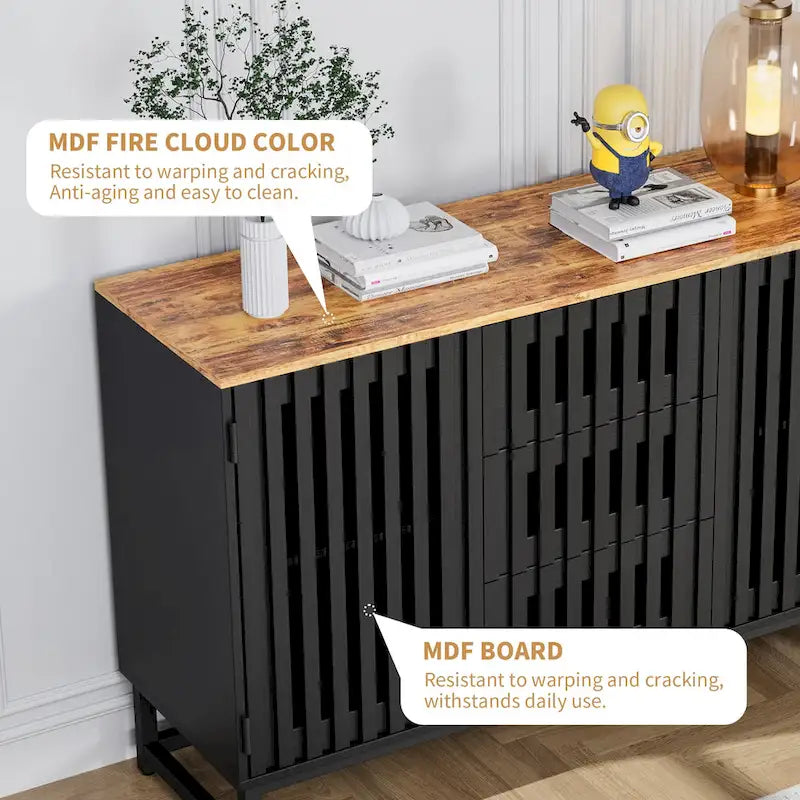 Modern Storage Cabinet with 3 Drawer and 4 Shelves for Living Room, Bedroom