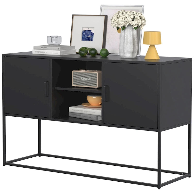 Modern Buffet Cabinet with Two Doors and Storage Shelves for Living Room, Bedroom, Dinning Room