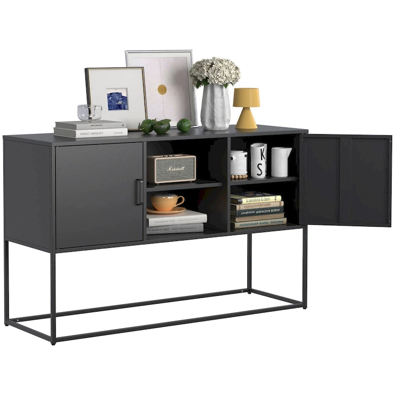 Modern Buffet Cabinet with Two Doors and Storage Shelves for Living Room, Bedroom, Dinning Room