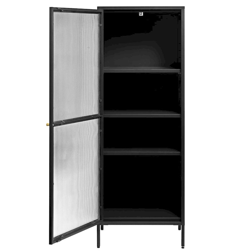 Rye Studio Brianne Modern Metal & Glass 63 Display Cabinet
