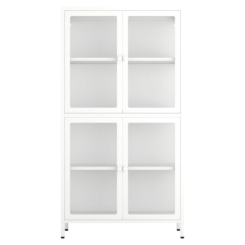 Four Glass Door Storage Cabinet with Adjustable Shelves