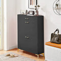 Wood Modern Shoe Cabinet with Flip-Top Drawers