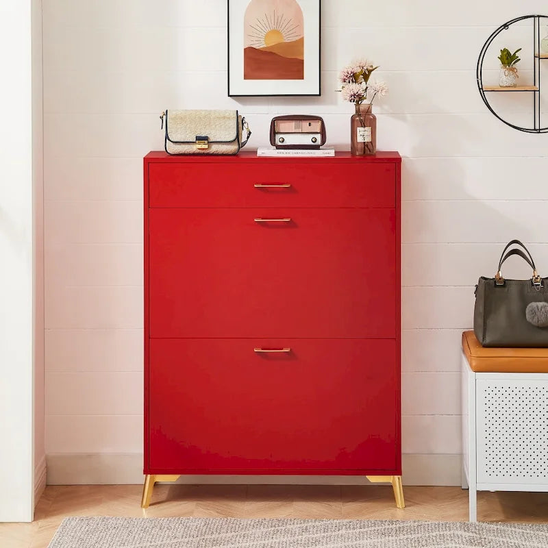 Meuble à chaussures moderne en bois avec tiroirs à abattant