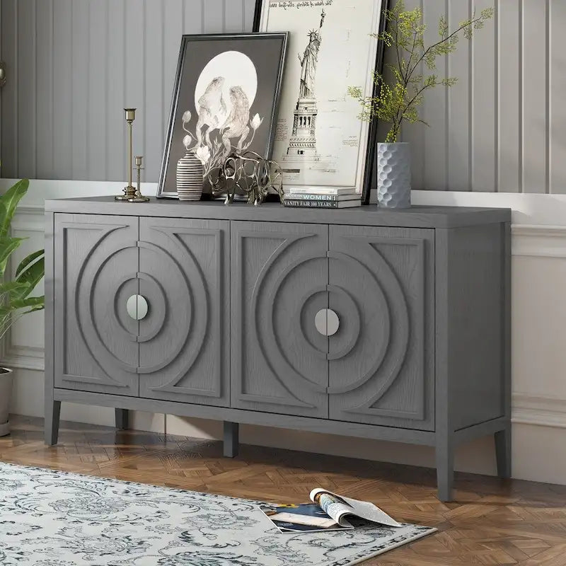 Buffet bas avec poignée de porte en métal
