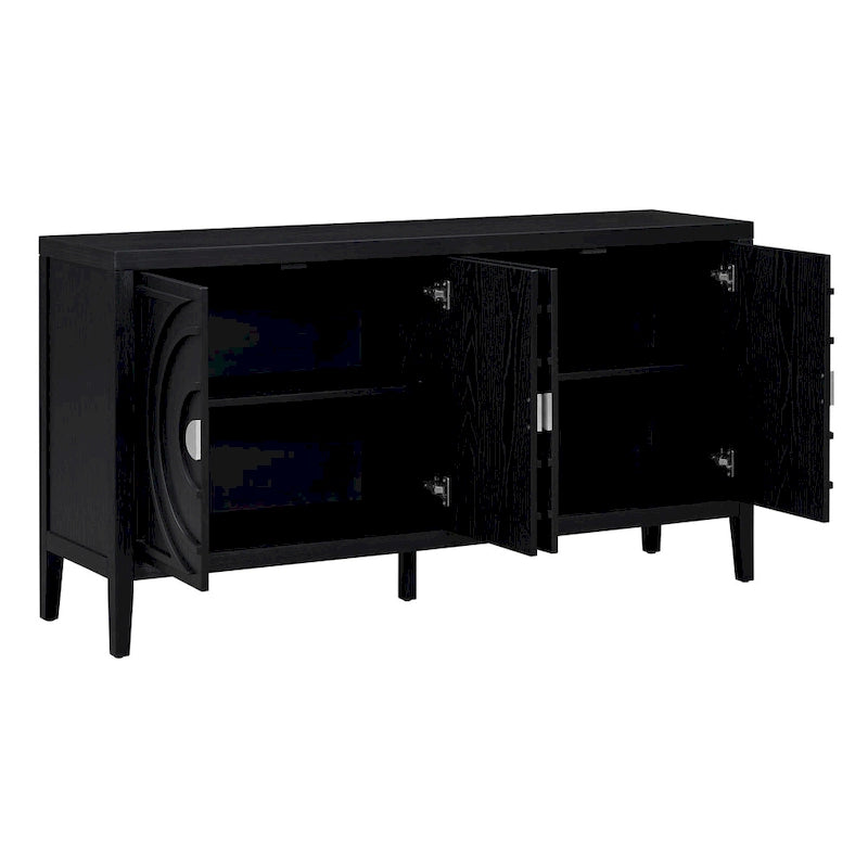 Buffet bas avec poignée de porte en métal