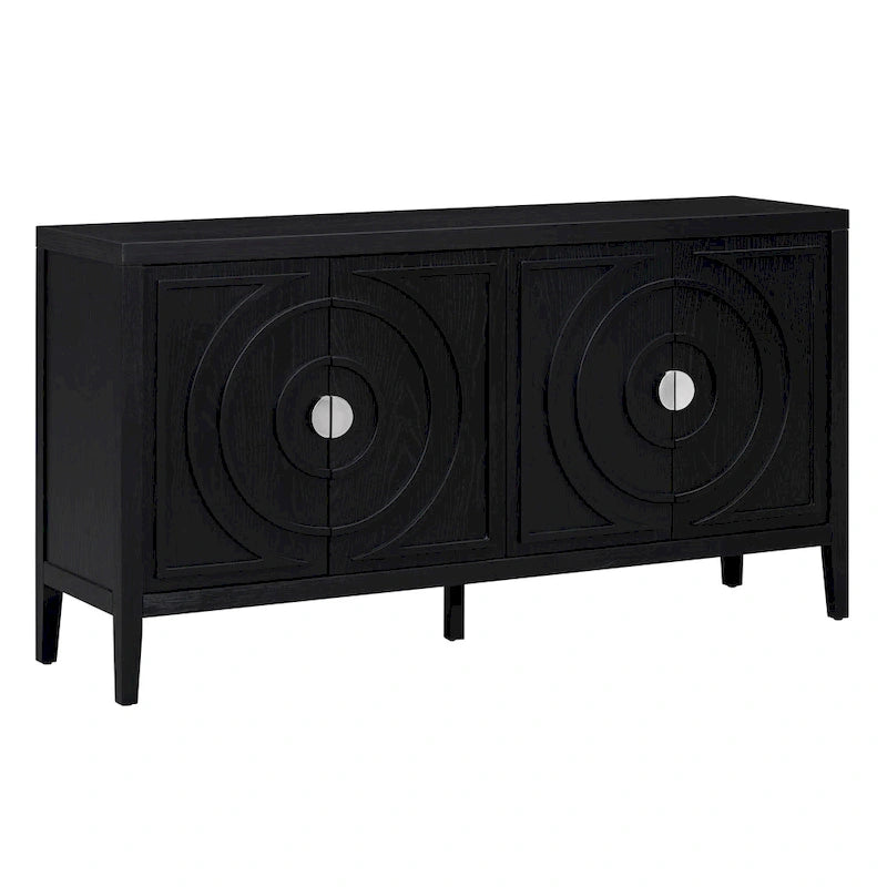 Buffet bas avec poignée de porte en métal