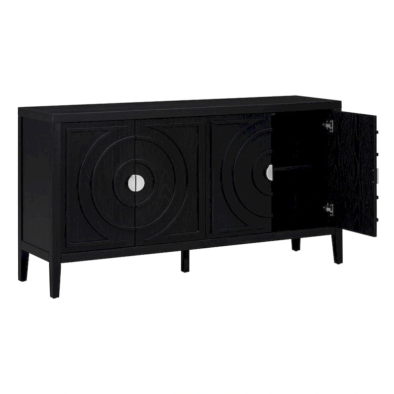 Buffet bas avec poignée de porte en métal