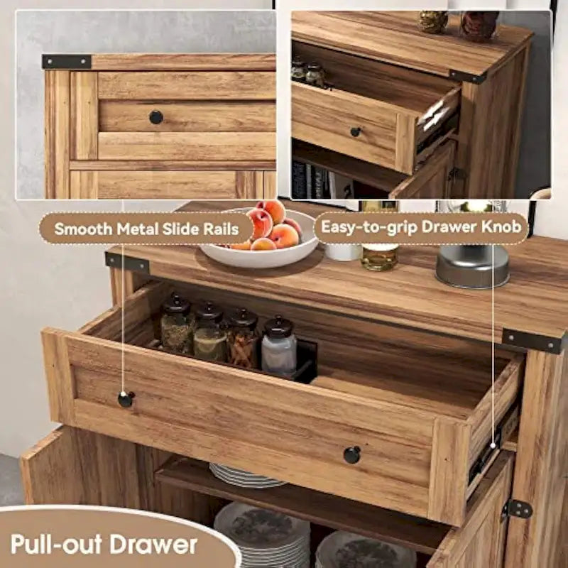 Farmhouse Cabinet with Drawers and Doors 31.5 inch - 15.75D x 31.5W x 31.5H