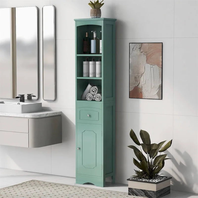 Merax Tall Bathroom Cabinet with Storage Cabinet, Drawer, Shelves