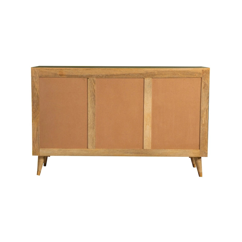 Austin Natural Checkered Pattern 3-door Accent Cabinet