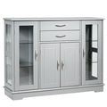 Buffet bas en bois avec portes vitrées – 107 cm (L) x 29 cm (l) x 81 cm (H)