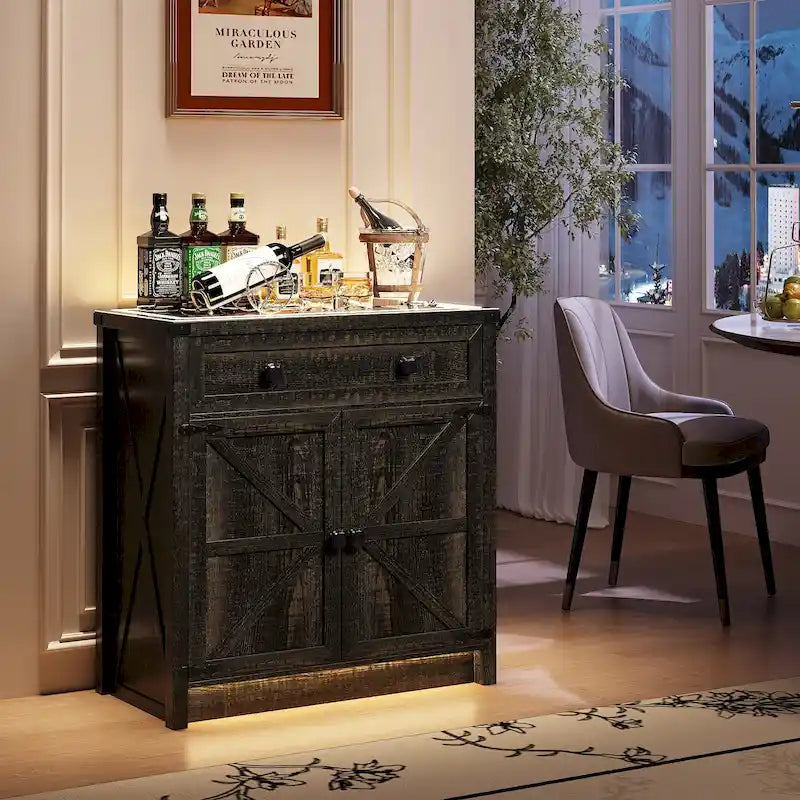31.5 Wide Sideboard With Led Light - N/A