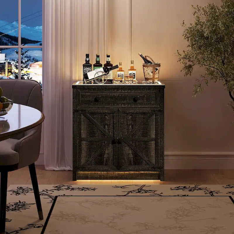 31.5 Wide Sideboard With Led Light - N/A