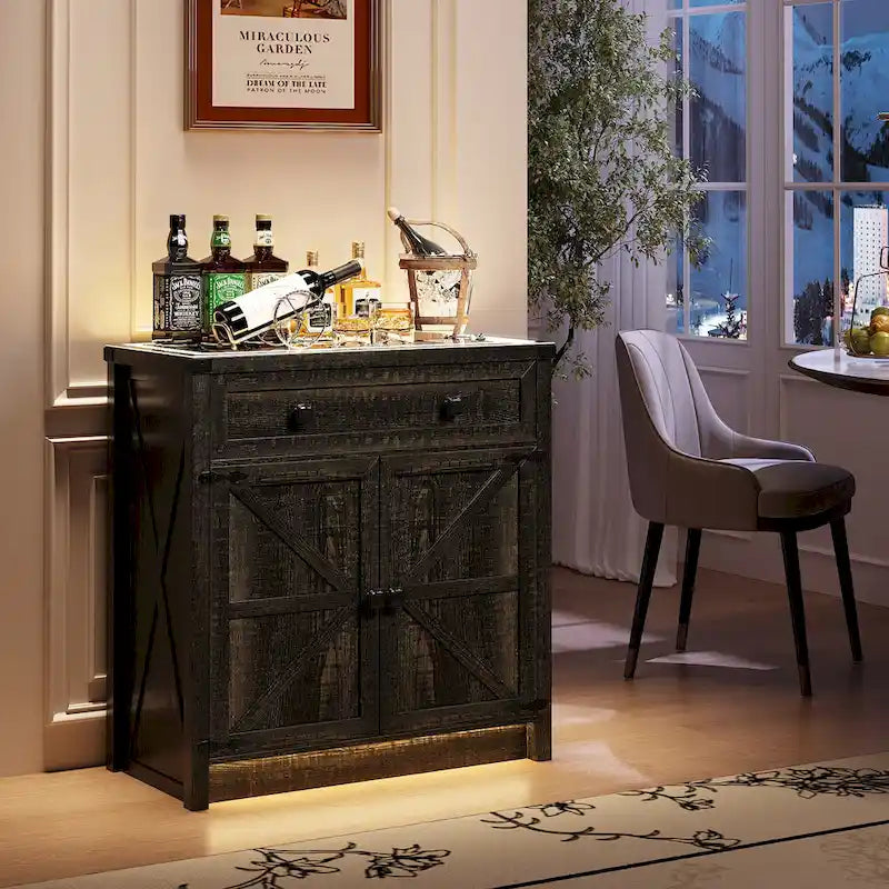 31.5 Wide Sideboard With Led Light - N/A