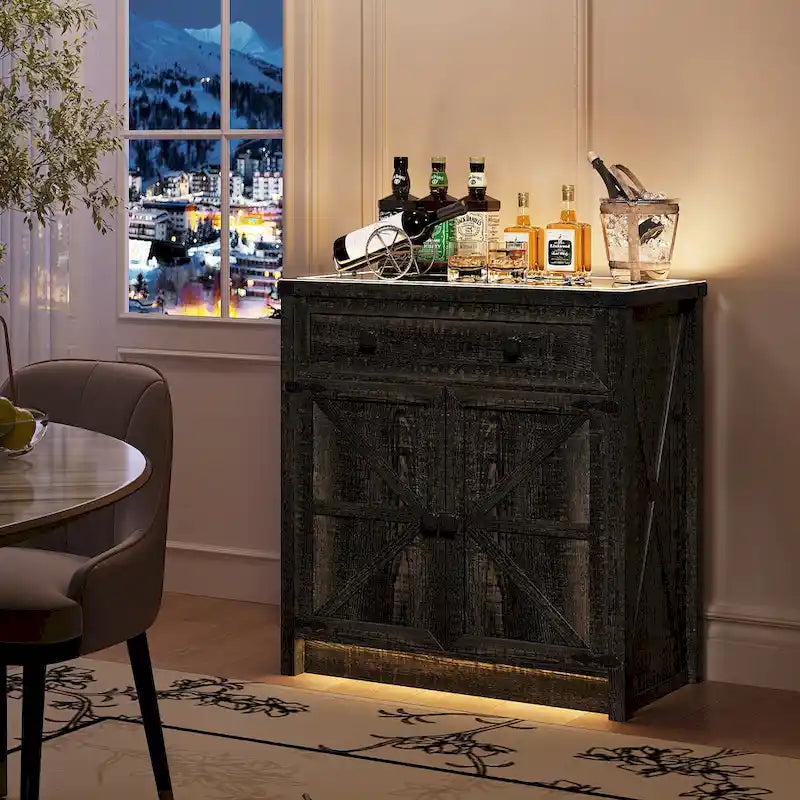 31.5 Wide Sideboard With Led Light - N/A