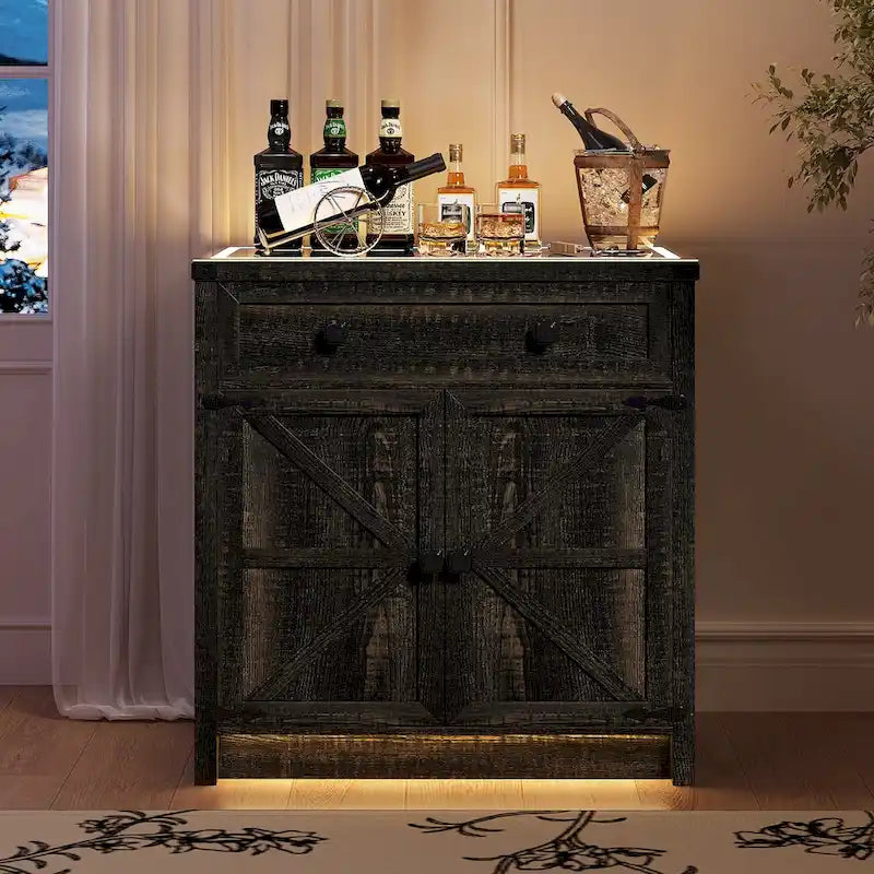 31.5 Wide Sideboard With Led Light - N/A