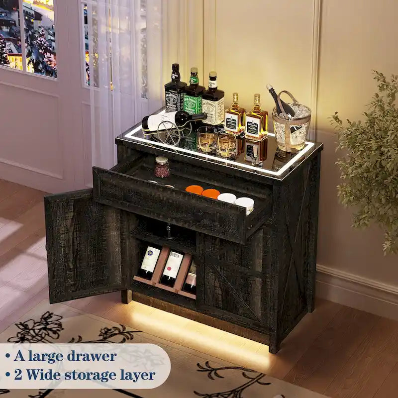 31.5 Wide Sideboard With Led Light - N/A