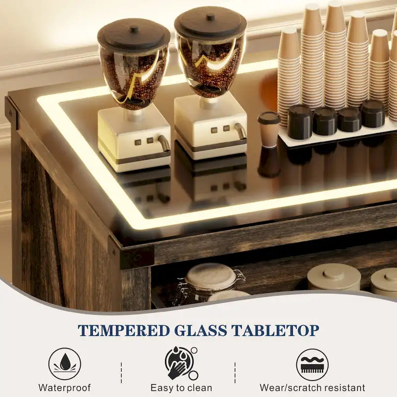 31.5 Wide Sideboard With Led Light - N/A