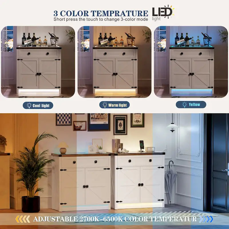 31.5 Wide Sideboard With Led Light - N/A