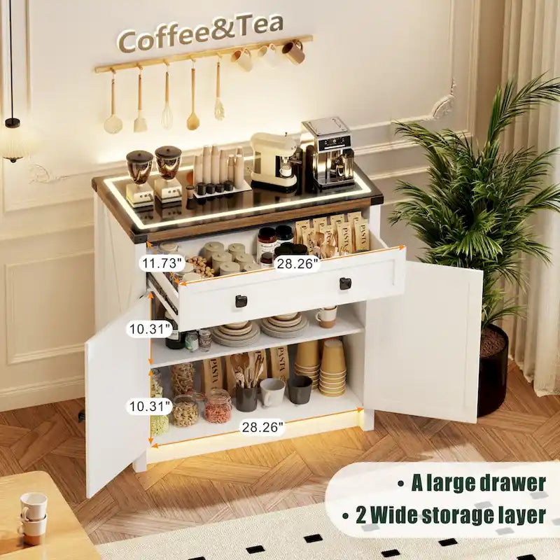 31.5 Wide Sideboard With Led Light - N/A