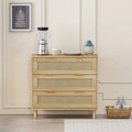 3-Drawers Rattan Storage Cabinet Rattan Drawer - N/A