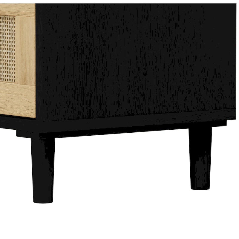 3-Drawers Rattan Storage Cabinet Rattan Drawer - N/A