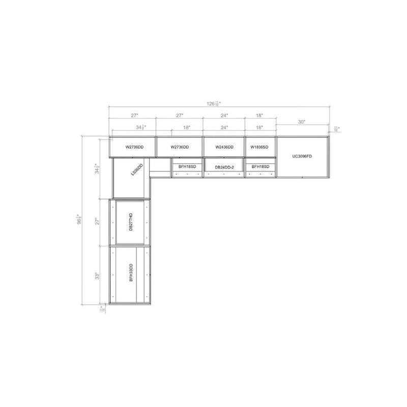 Kitchen Harmony Collection Black Color Base Size 8x10Ft Wide - 126x96