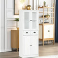 Freestanding Kitchen Storage Cabinet w/ Adjustable Shelves and Drawers - N/A
