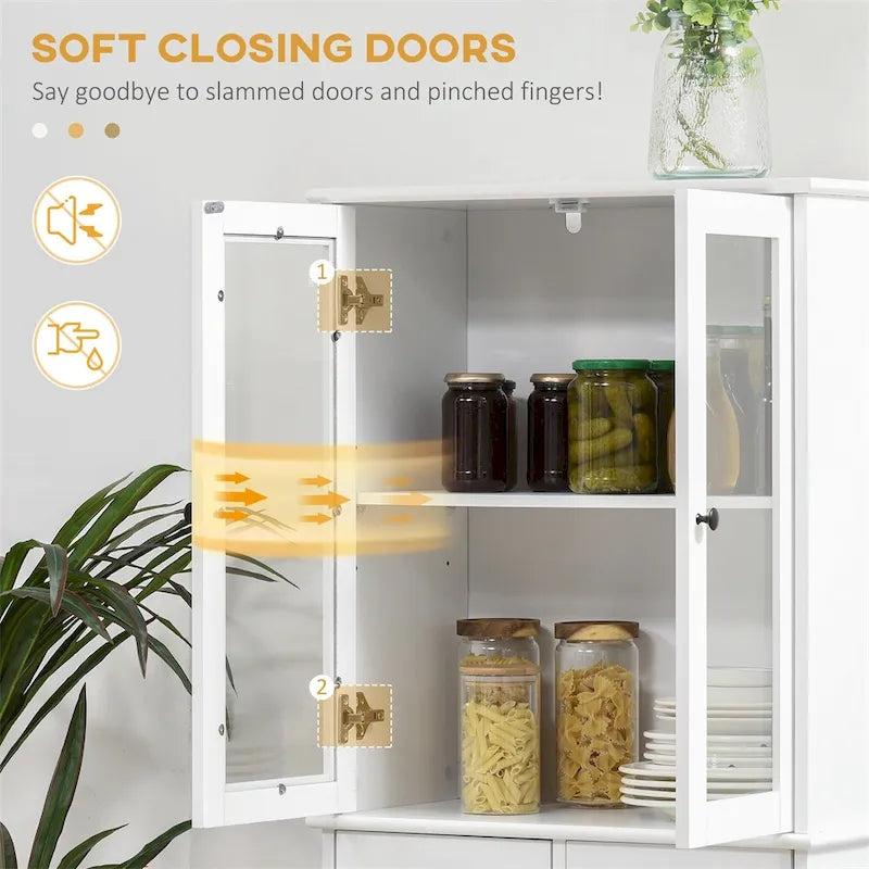 Freestanding Kitchen Storage Cabinet w/ Adjustable Shelves and Drawers - N/A