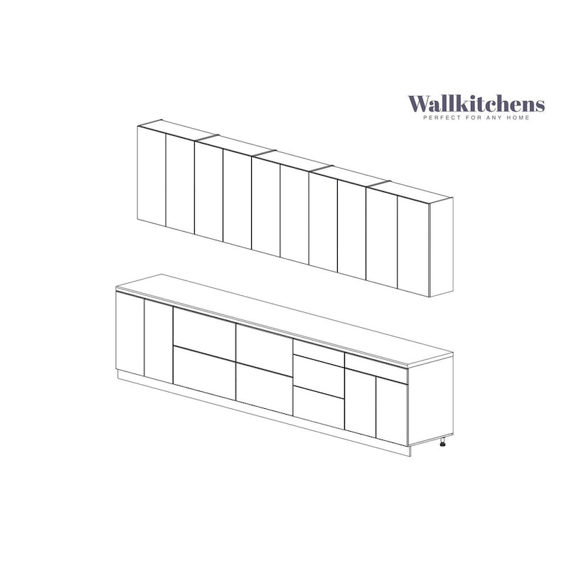 Collection Cuisine Signature Base Couleur Grise Taille 13 pieds de large - 153x24