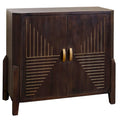 Vortex - Armoire deux portes en bois de manguier - Finition brun cacao foncé