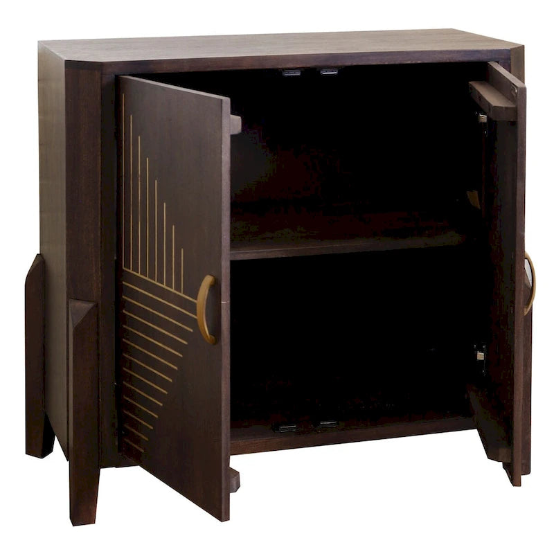 Vortex - Two Door Mango Wood Cabinet - Dark Cocoa Brown Finish