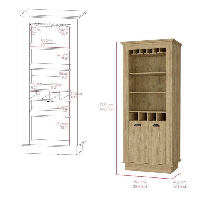 Bar Cabinet, Four built-in wine racks for Living Room